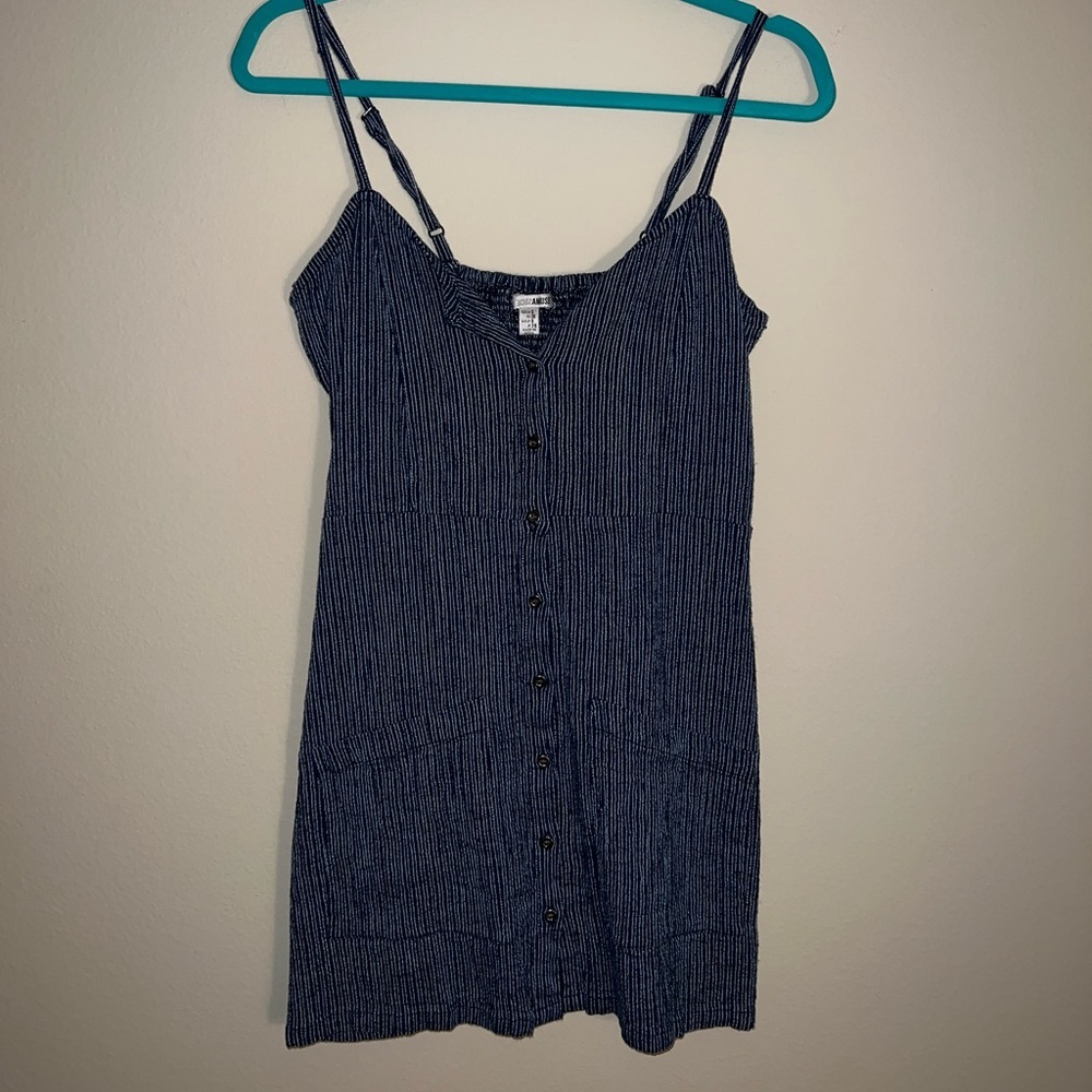 |Amuse Society| Blue and White Button Up Dress